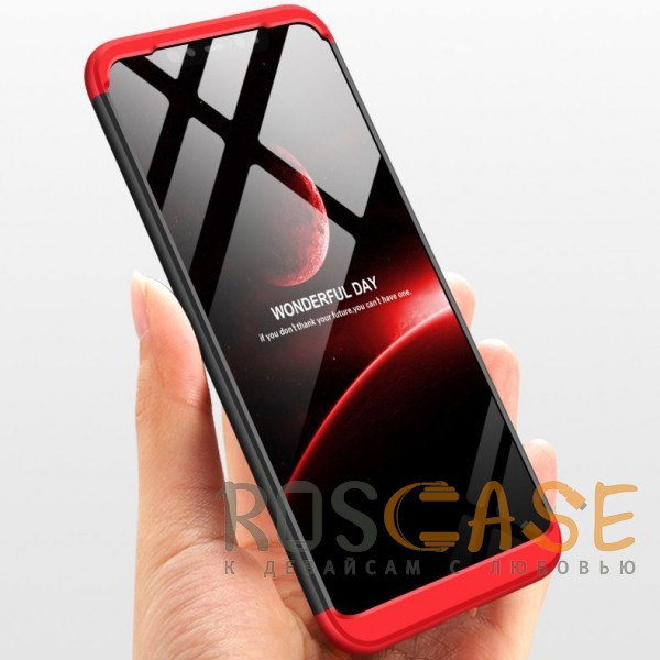 Фотография Черный / Красный GKK LikGus 360° | Двухсторонний чехол для Xiaomi Mi 8 SE с защитными вставками