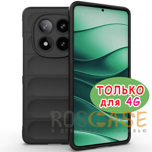 Фото Черный Flex Silicone | Противоударный чехол для Xiaomi Redmi Note 14 Pro 4G с защитой камеры и микрофиброй