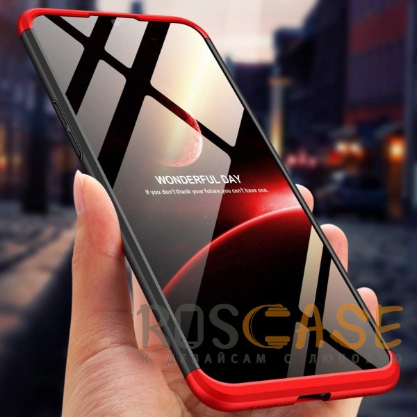 Фотография Черный / Красный GKK LikGus 360° | Двухсторонний чехол для OnePlus 6T с защитными вставками