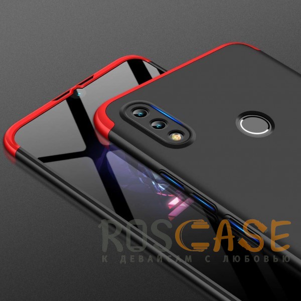 Фото Черный / Красный GKK LikGus 360° | Двухсторонний чехол для Huawei Honor 8X Max с защитными вставками