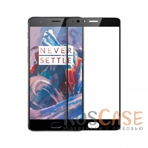 Фото Черный Защитное стекло с цветной рамкой на весь экран для OnePlus 3 / OnePlus 3T