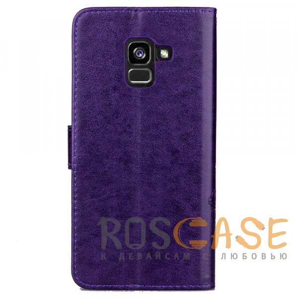 Фотография Фиолетовый Чехол-книжка с узорами на магнитной застёжке для Samsung A530 Galaxy A8 (2018)