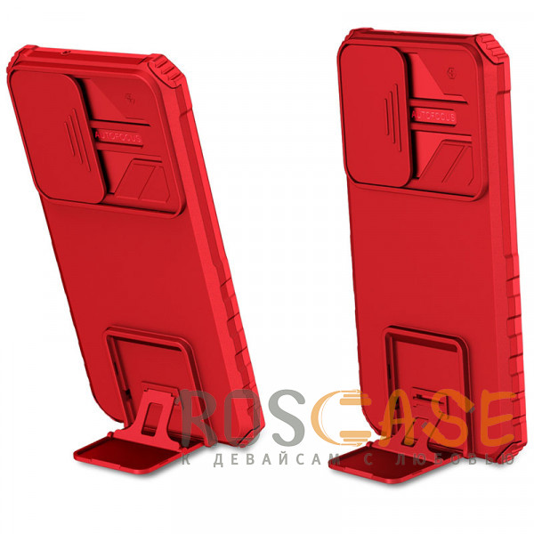 Изображение Красный CamShield Holder | Противоударный чехол-подставка для Realme C31 с защитой камеры