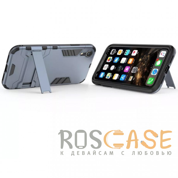 Изображение Синий Transformer | Противоударный чехол-подставка для iPhone XR с мощной защитой корпуса