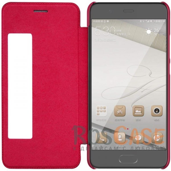 Фото Красный Кожаный чехол (книжка) Nillkin Qin Series для Huawei P10 Plus
