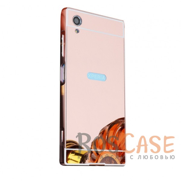

Металлический бампер для Sony Xperia XA1 Plus с зеркальной вставкой (Розовый)