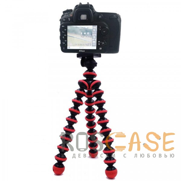 Изображение Красный Гибкий мини штатив универсальный для фотоаппарата и видеокамеры