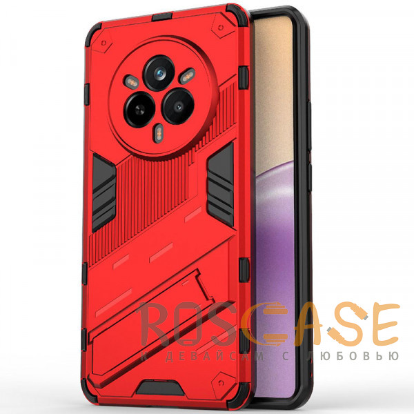 Фото Красный Megatron | Противоударный чехол-подставка для Realme 14 Pro 5G с защитой камеры