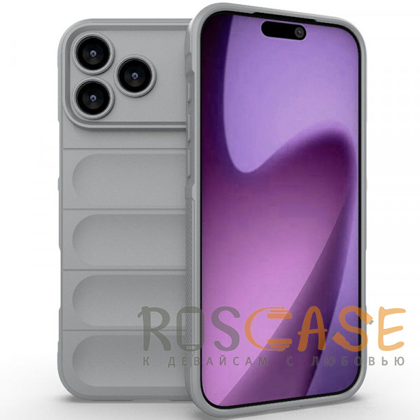 Фото Серый Flex Silicone | Противоударный чехол для iPhone 17 Pro Max с защитой камеры и микрофиброй