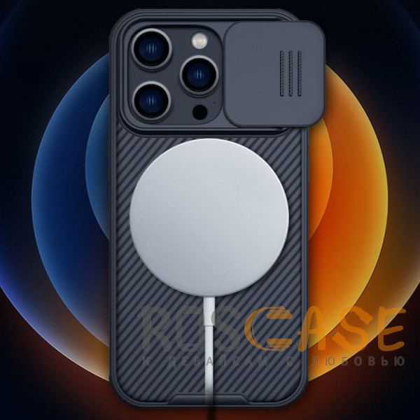 Фотография Черный Nillkin CamShield Pro Magnetic | Чехол из пластика и TPU с защитой камеры для iPhone 14 Pro