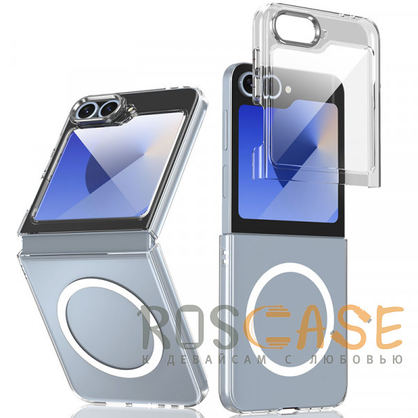 Фото Прозрачный Crystal 3D Magsafe | Прозрачный пластиковый чехол для Samsung Galaxy Z Flip 5