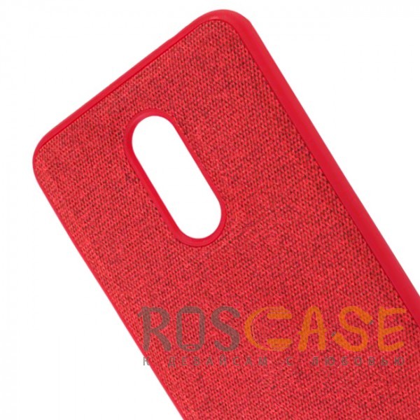 Фото Красный Label Textile | Ультратонкий чехол для Xiaomi Redmi 5 Plus / Redmi Note 5 (Single Camera) с текстильным покрытием