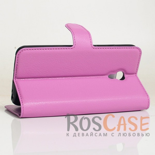 Фото Фиолетовый Wallet | Кожаный чехол-кошелек с внутренними карманами для Meizu M5