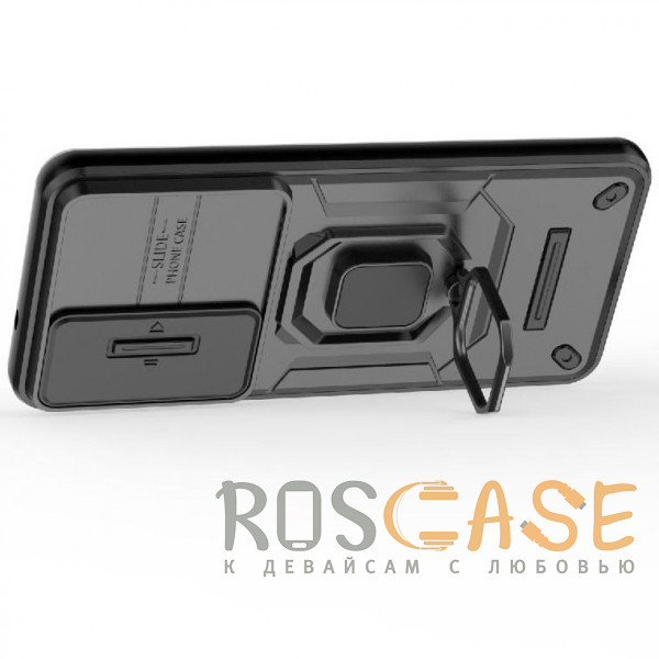 Фотография Черный Transformer Ring Holder | Противоударный чехол с кольцом и шторкой камеры для Samsung Galaxy S26 Plus