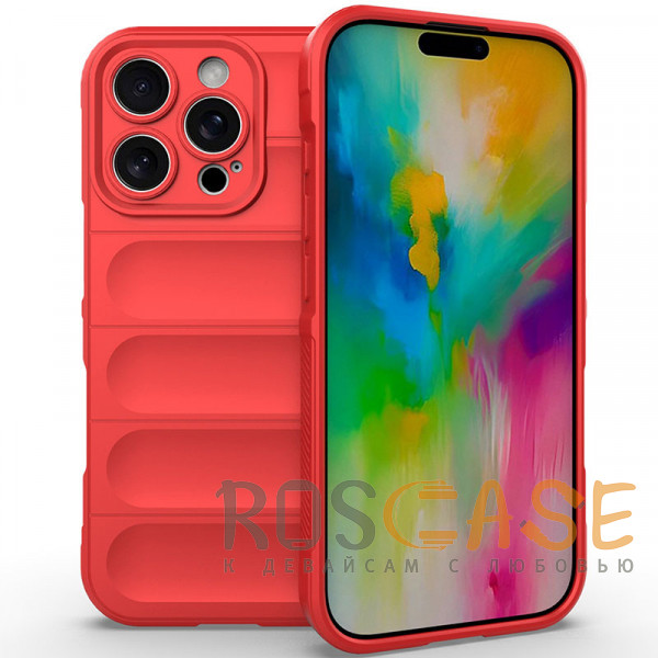 Фото Красный Flex Silicone | Противоударный чехол для iPhone 16 Pro с защитой камеры и микрофиброй