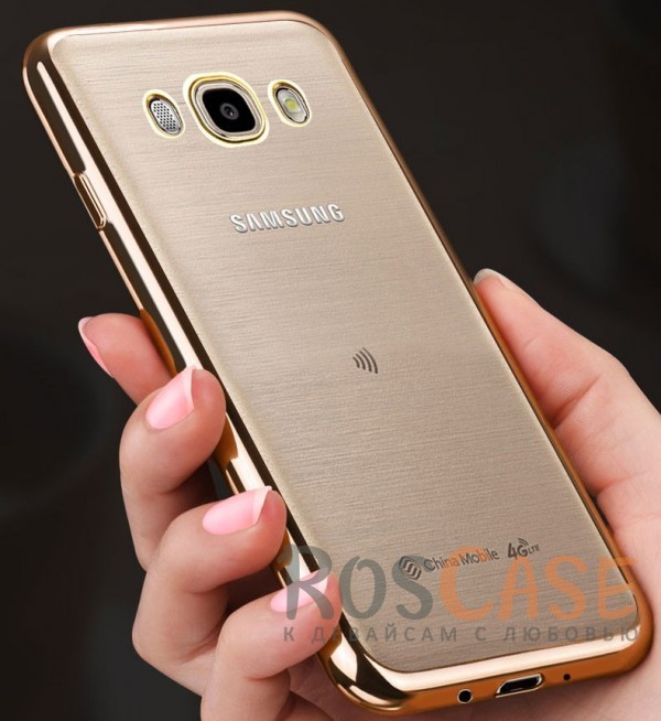 Фотография Золотой Силиконовый чехол для Samsung J710F Galaxy J7 (2016) с глянцевой окантовкой