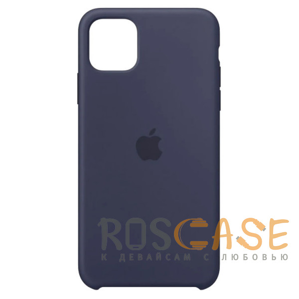 Фото Темно-синий Силиконовый чехол Silicone Case с микрофиброй для iPhone 11 Pro Max