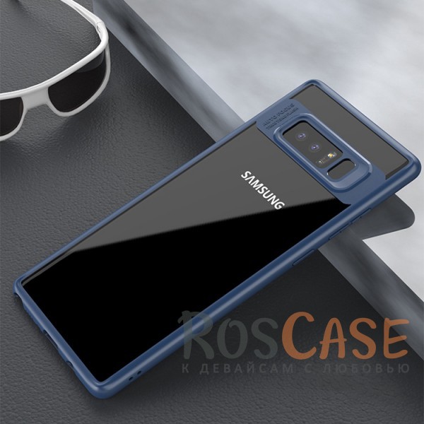 Фотография Синий iPaky Hard Original | Прозрачный чехол для Samsung Galaxy Note 8 с защитными бортиками