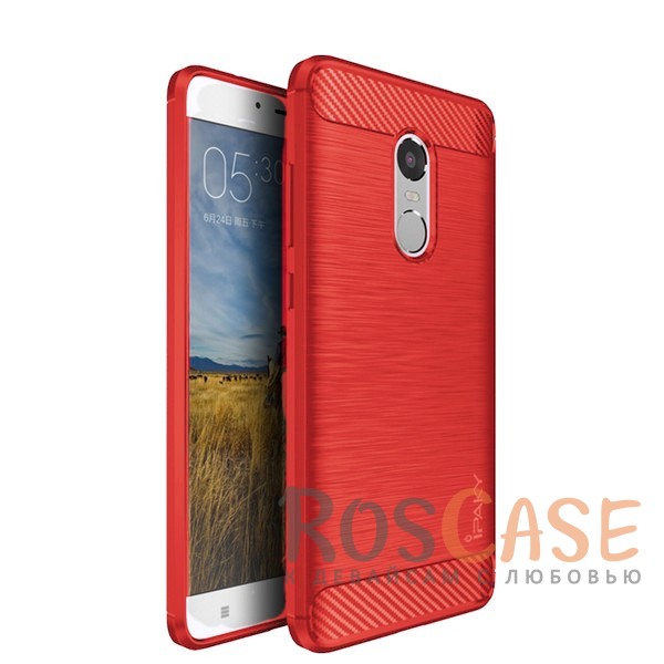 

Стильный чехол с карбоновыми вставками iPaky (original) Slim для Xiaomi Redmi Note 4X / Redmi Note 4 (SD) (Красный)