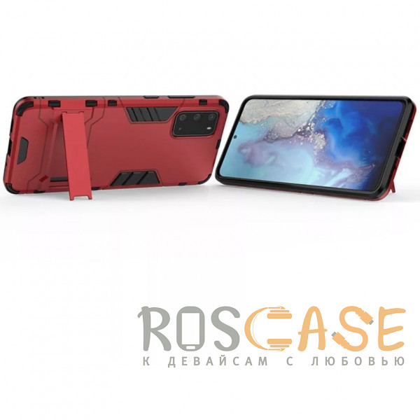Изображение Красный Transformer | Противоударный чехол-подставка для Samsung Galaxy S20 Plus с мощной защитой корпуса