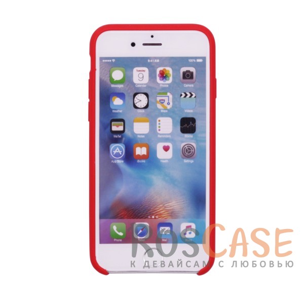 Фотография Красный / Red Оригинальный силиконовый чехол для Apple iPhone 6/6s (4.7") (реплика)