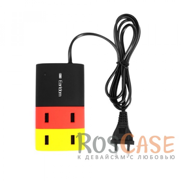 Фото Черный / Желтый / Красный Earldom | Сетевое зарядное устройство 4-USB 5V 2.1A