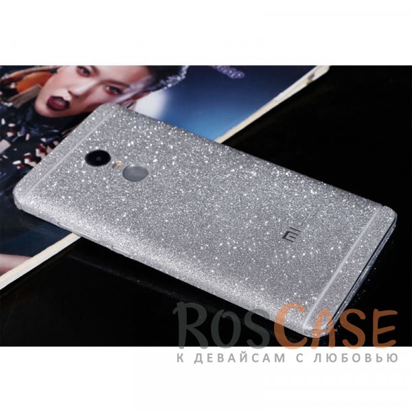 

Виниловая наклейка на обе стороны Glitter series для Xiaomi Redmi Note 4 (MTK) (Серебряный)