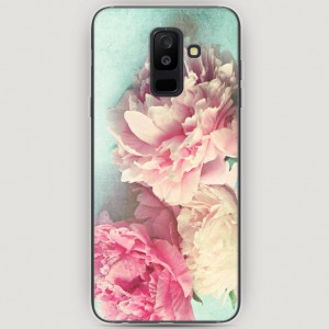 RosCase | Силиконовый чехол Пионы new на Samsung Galaxy A6 Plus (2018)