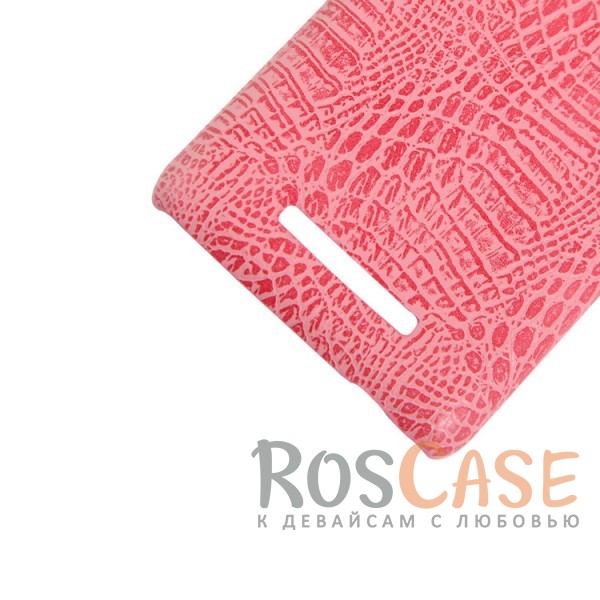 Фото Розовый Кожаный чехол-накладка Croc с текстурой крокодиловой кожи для Xiaomi Redmi Note 3 / Redmi Note 3 Pro