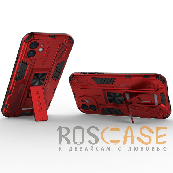 Фотография Красный Galvatron | Противоударный чехол-подставка для iPhone 11 с защитой камеры