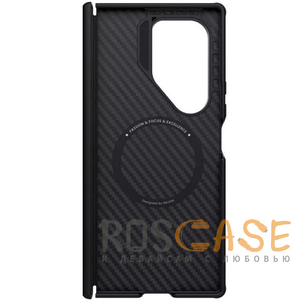 Фото Черный Nillkin Synthetic Fiber Magnetic | Чехол с карбоновой текстурой для Samsung Galaxy Z Fold 7 с поддержкой Magsafe