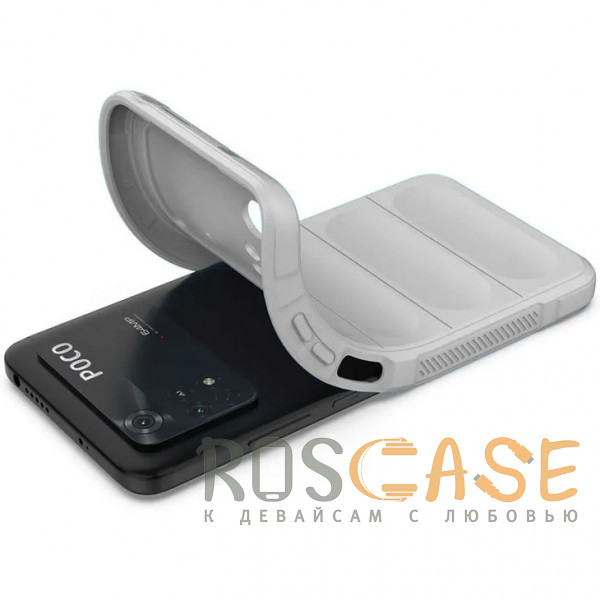 Фотография Серый Flex Silicone | Противоударный чехол для Xiaomi Poco M4 Pro 4G с защитой камеры и микрофиброй