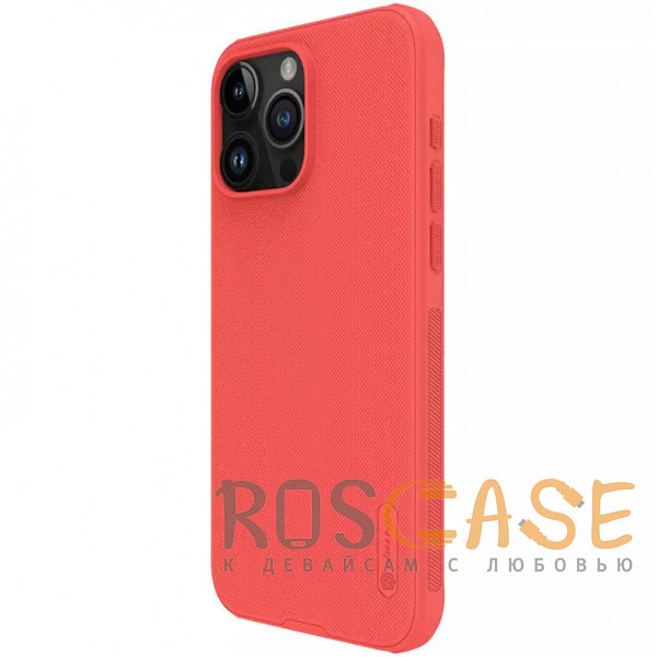 Фотография Красный Nillkin Super Frosted Shield Pro | Матовый чехол из пластика и ТПУ для iPhone 15 Pro Max