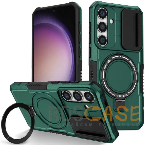 Фото Темно-зеленый CamShield MagSafe | Противоударный чехол для Samsung Galaxy S26 Plus со шторкой для камеры