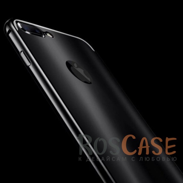 Изображение Черный Модный металлический бампер Luxurious Neon с глянцевой переливающейся вставкой на заднюю панель для Apple iPhone 7 plus / 8 plus (5.5")