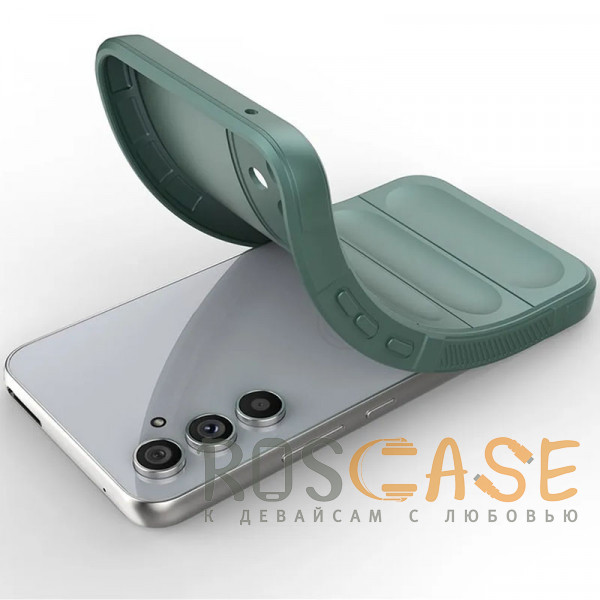 Фотография Зеленый Flex Silicone | Противоударный чехол для Samsung Galaxy A55 с защитой камеры и микрофиброй