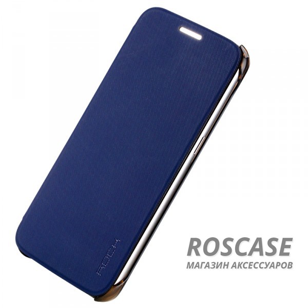 Фотография Синий / Blue Премиальный чехол-книжка Rock Veena с фактурным олеофобным покрытием для Samsung G930F Galaxy S7