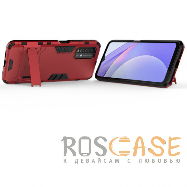 Изображение Красный Transformer | Противоударный чехол-подставка для Xiaomi Redmi 9T с мощной защитой корпуса