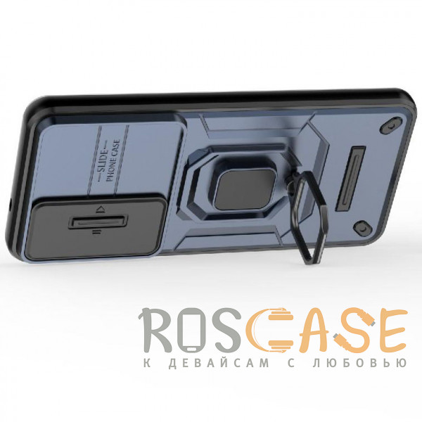 Фотография Темно-синий Transformer Ring Holder | Противоударный чехол с кольцом и шторкой камеры для Samsung Galaxy S26