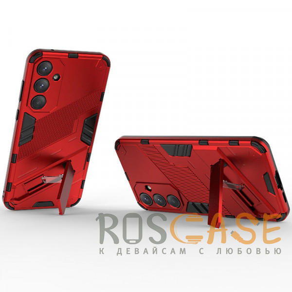 Фотография Красный Megatron | Противоударный чехол-подставка для Samsung Galaxy A55 с защитой камеры