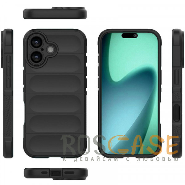 Фото Черный Flex Silicone | Противоударный чехол для iPhone 17 с защитой камеры и микрофиброй