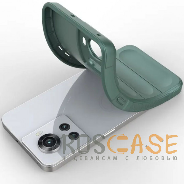 Фотография Зеленый Flex Silicone | Противоударный чехол для OnePlus 10R / Ace с защитой камеры и микрофиброй