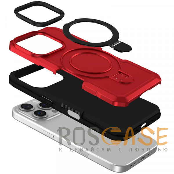 Фото Красный Magnetic Armor Ring | Противоударный чехол с MagSafe и кольцом для iPhone 16 Pro Max
