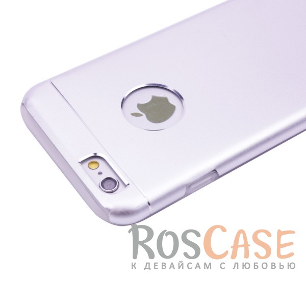Изображение Серебряный Тонкий двухслойный алюминиевый чехол с хромированными вставками и защитой кнопок для Apple iPhone 6/6s (4.7")
