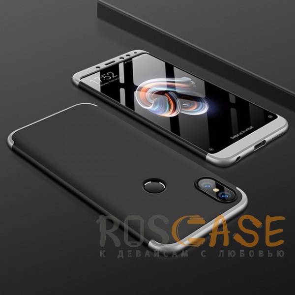 Фото Черный / Серебряный GKK LikGus 360° | Двухсторонний чехол для Xiaomi Mi 6X / Mi A2 с защитными вставками