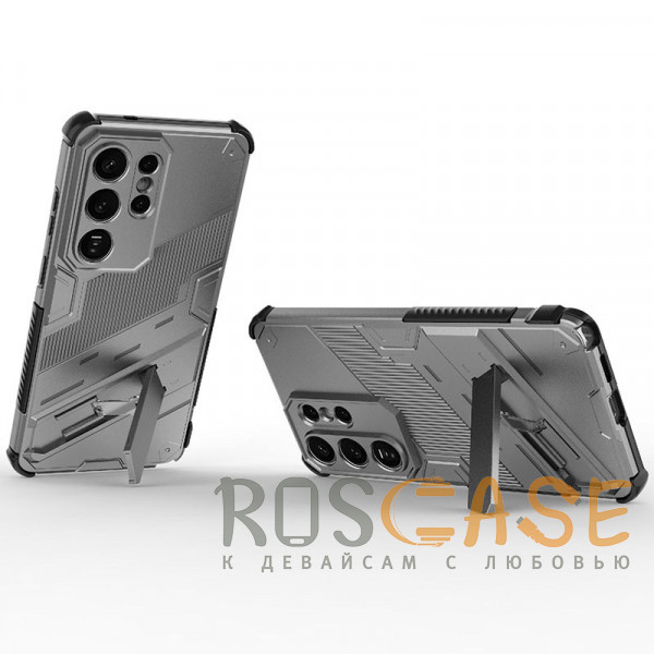 Фотография Серый Megatron | Противоударный чехол-подставка для Samsung Galaxy S26 Ultra с защитой камеры