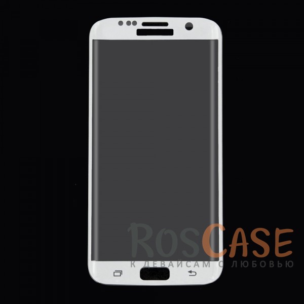 Фотография Белый Защитное стекло с цветной рамкой на весь экран с олеофобным покрытием "анти-отпечатки" для Samsung G935F Galaxy S7 Edge