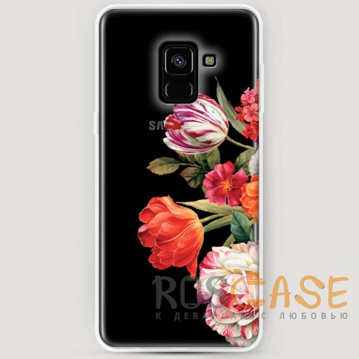 Фото RosCase | Силиконовый чехол Весенний букет на Samsung A530 Galaxy A8 (2018)