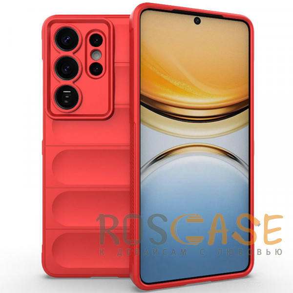 Фото Красный Flex Silicone | Противоударный чехол для Samsung Galaxy S26 Ultra с защитой камеры и микрофиброй