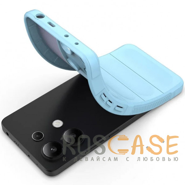 Фотография Голубой Flex Silicone | Противоударный чехол для Xiaomi Redmi Note 13 4G с защитой камеры и микрофиброй